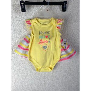 Darlings Baby Two Piece Outfit Pink Yellow Ruffle Lace Size 3-6 Months NWT